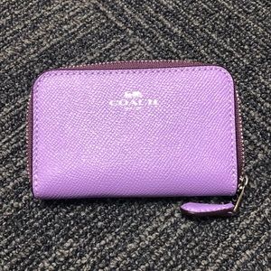 Coach Zip Around Coin Case in Iris/Silver